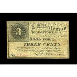 Georgetown, MA- L.H. Bateman 3¢ Jan. 1, 1863First examp Georgetown, MA- L.H. Bateman