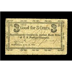 Marblehead, MA- Unlisted Issuer 3¢ April 18, 1864This r Marblehead, MA- B. Epson, Jr