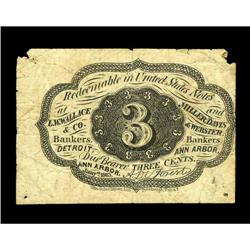 Ann Arbor, MI- L.W. Wallace & Co. 3¢ Jan. 1, 1863 Bowen Ann Arbor, MI- L.W. Wallace & Co.