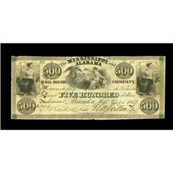 Brandon, MS- Mississippi and Alabama Railroad Company $ Brandon, MS- Mississippi and Alabama Railroa