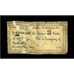 Argyle, NY- C.T. Shepherd 3¢ Nov. 8, 1814 Harris 6An ex Argyle, NY- C.T. Shepherd