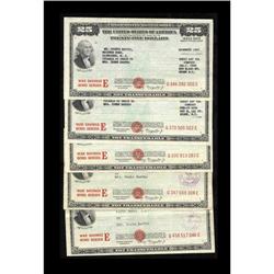 War Savings Series E $25 Bond Five Examples.These are s War Savings Series E $25 Bond Five Examples.