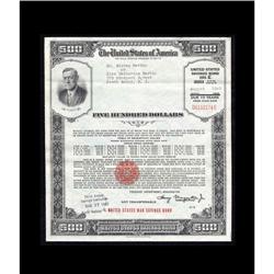 War Savings $500 Bond.Here is a second large format $50 War Savings $500 Bond.