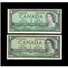 Image 1 : BC37b-i, BC37c $1 1954 Two pieces, both bearing fancy n BC-37b-i, BC-37c $1 1954