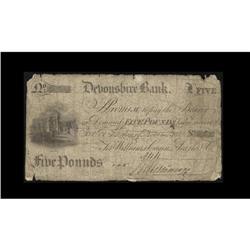 Great Britain Devonshire Bank $5 Nov. 21, 1817This Goo Great Britain