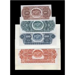 Four ABNCo Hawaiian Back Proofs.$20 (1879) Back Proof P Four ABNCo Hawaiian Back Proofs.