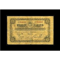 El Banco Espanol Filipino 5 Pesos June 1, 1896 Pick A7 Philippines