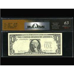 Fr. 1911-D $1 1981 Federal Reserve Note. RCGS Choice CU Fr. 1911-D $1 1981 Federal Reserve Note. RCG