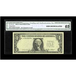 Fr. 1913-D $1 1985 Federal Reserve Note. CGA Gem Uncirc Fr. 1913-D $1 1985 Federal Reserve Note. CGA