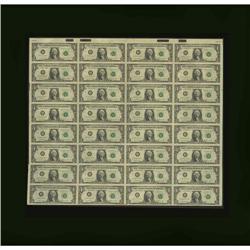 Fr. 1911-A $1 1981 Federal Reserve Notes. Uncut Sheet o Fr. 1911-A $1 1981 Federal Reserve Notes. Un
