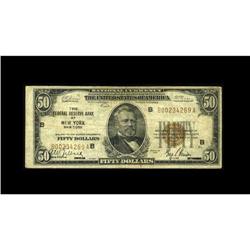 Fr. 1880-B $50 1929 Federal Reserve Bank Note. Fine.Her Fr. 1880-B $50 1929 Federal Reserve Bank Not