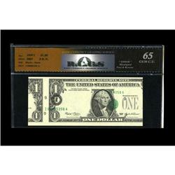 Fr. 1929-I $1 2003 Federal Reserve Note. RCGS Gem CU65. Fr. 1929-I $1 2003 Federal Reserve Note. RCG