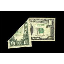 Fr. 2026-J $10 1981A Federal Reserve Note. Fine-Very Fi Fr. 2026-J $10 1981A Federal Reserve Note. F