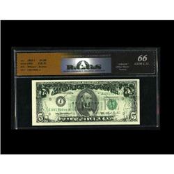 Fr. 1983-I $5 1993 Federal Reserve Note. RCGS Gem CU66. Fr. 1983-I $5 1993 Federal Reserve Note. RCG