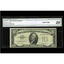 Fr. 1707 $10 1953A Silver Certificate. CGA Very Fine 20 Fr. 1707 $10 1953A Silver Certificate. CGA V