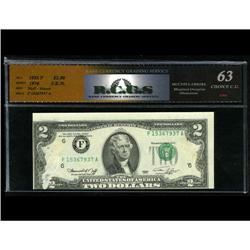 Fr. 1935-F $2 1976 Federal Reserve Note. RCGS Choice CU Fr. 1935-F $2 1976 Federal Reserve Note. RCG