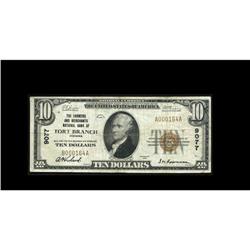 Fort Branch, IN - $10 1929 Ty. 1 The Farmers & Merchant Fort Branch, IN