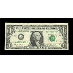 Fr. 1911-J $1 1981 Federal Reserve Note. Extremely Fine Fr. 1911-J $1 1981 Federal Reserve Note. Ext