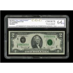 Fr. 1935-D $2 1976 Federal Reserve Note. CGC Choice Unc Fr. 1935-D $2 1976 Federal Reserve Note. CGC