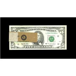 Fr. 1985-L $5 1995 Federal Reserve Note. About Uncircul Fr. 1985-L $5 1995 Federal Reserve Note. Abo