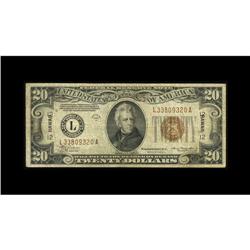 Fr. 2305 $20 1934A Hawaii Mule Federal Reserve Note. Fi Fr. 2305 $20 1934A Hawaii Mule Federal Reser