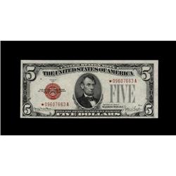 Fr. 1531* $5 1928F Wide 1 Legal Tender Note. Choice Cri Fr. 1531* $5 1928F Wide 1 Legal Tender Note.