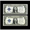 Image 1 : Fr. 1601 $1 1928A Silver Certificates. Two examples. Ch Fr. 1601 $1 1928A Silver Certificates. Two e