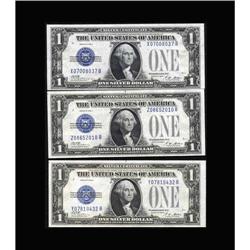 Fr. 1601 $1 1928A Experimental Silver Certificates.Thre Fr. 1601 $1 1928A Experimental Silver Certif