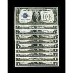 Fr. 1601 $1 1928A Silver Certificates. Ten Examples.Thi Fr. 1601 $1 1928A Silver Certificates. Ten E