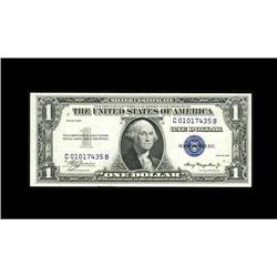 Fr. 1607 $1 1935 C-B Block Experimental Silver Certific Fr. 1607 $1 1935 C-B Block Experimental Silv