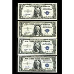 Fr. 1607 $1 1935 Silver Certificates. Four Examples. Ch Fr. 1607 $1 1935 Silver Certificates. Four E