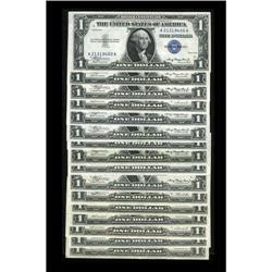 Fr. 1607 $1 1935 Silver Certificates. Sixteen Examples. Fr. 1607 $1 1935 Silver Certificates. Sixtee