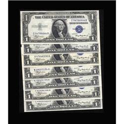Fr. 1608 $1 1935A Mule Silver Certificates. Seven Examp Fr. 1608 $1 1935A Mule Silver Certificates. 