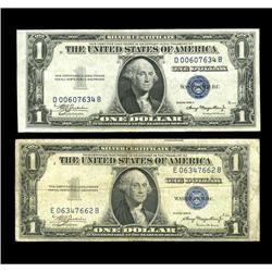 Fr. 1608 $1 1935A Mule Silver Certificates. Two Example Fr. 1608 $1 1935A Mule Silver Certificates. 