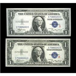 Fr. 1609/Fr. 1610 $1 1935A "R" & "S" Silver Certificate Fr. 1609/Fr. 1610 $1 1935A "R" & "S" Silver 