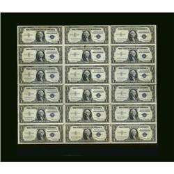 Fr. 1614 $1 1935E Silver Certificates. Uncut Sheet of 1 Fr. 1614 $1 1935E Silver Certificates. Uncut