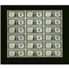 Image 1 : Fr. 1614 $1 1935E Silver Certificates. Uncut Sheet of 1 Fr. 1614 $1 1935E Silver Certificates. Uncut