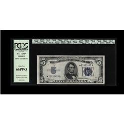 Fr. 1652* $5 1934B Silver Star Certificate. PCGS Gem Ne Fr. 1652* $5 1934B Silver Star Certificate. 