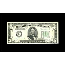 Fr. 1960-F $5 1934D Federal Reserve Note. Extremely Fin Fr. 1960-F $5 1934D Federal Reserve Note. Ex