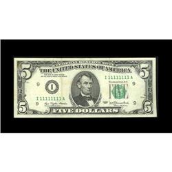 Fr. 1974-I $5 1977 Federal Reserve Note. Extremely Fine Fr. 1974-I $5 1977 Federal Reserve Note. Ext
