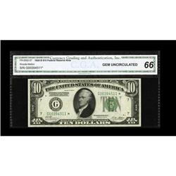 Fr. 2002-G* $10 1928B Federal Reserve Note. CGA Gem Unc Fr. 2002-G* $10 1928B Federal Reserve Note. 