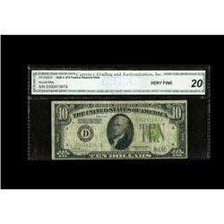 Fr. 2003-D $10 1928C FRN. CGA Very Fine 20 Fr. 2003-D $10 1928C Federal Reserve Note. CGA Very Fine 