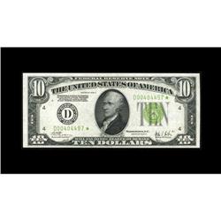 Fr. 2003-D* $10 1928C Federal Reserve Note. Very Choice Fr. 2003-D* $10 1928C Federal Reserve Note. 