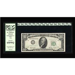 Fr. 2010-D* $10 1950 Wide Federal Reserve Note. PCGS Ge Fr. 2010-D* $10 1950 Wide Federal Reserve No
