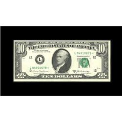 Fr. 2020-L* $10 1969B Federal Reserve Note. Very Choice Fr. 2020-L* $10 1969B Federal Reserve Note. 