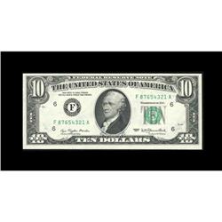 Fr. 2023-F $10 1977 Federal Reserve Note. Gem Crisp Unc Fr. 2023-F $10 1977 Federal Reserve Note. Ge