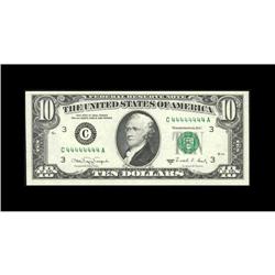 Fr. 2029-C $10 1990 Federal Reserve Note. Gem Crisp Unc Fr. 2029-C $10 1990 Federal Reserve Note. Ge