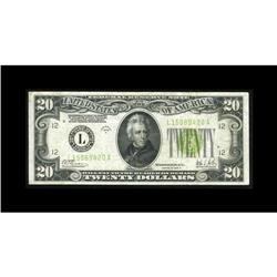Fr. 2053-L $20 1928C Federal Reserve Note. Very Fine.A Fr. 2053-L $20 1928C Federal Reserve Note. Ve