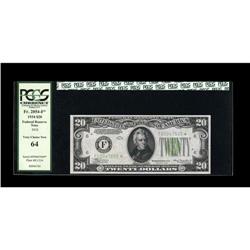 Fr. 2054-F* $20 1934 Federal Reserve Note. PCGS Very Ch Fr. 2054-F* $20 1934 Federal Reserve Note. P