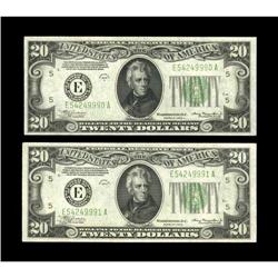 Fr. 2055-E/Fr. 2054-E $20 1934A/1934 Federal Reserve No Fr. 2055-E/Fr. 2054-E $20 1934A/1934 Federal